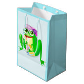 Grappige Gift Bag met Happy Party Frog Medium Cadeauzakje (Achterkant Gekanteld)