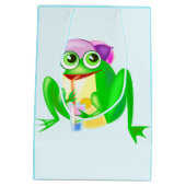 Grappige Gift Bag met Happy Party Frog Medium Cadeauzakje (Achterkant)