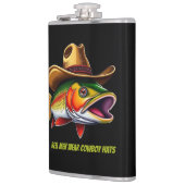 Grappige Gift Forel Vis met een Cowboy Pet Heupfles (Links)