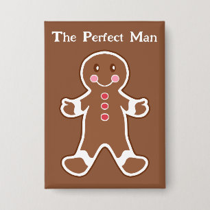 Grappige Gingerbread Man Button