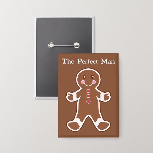Grappige Gingerbread Man Button (Voorkant / Achterkant)