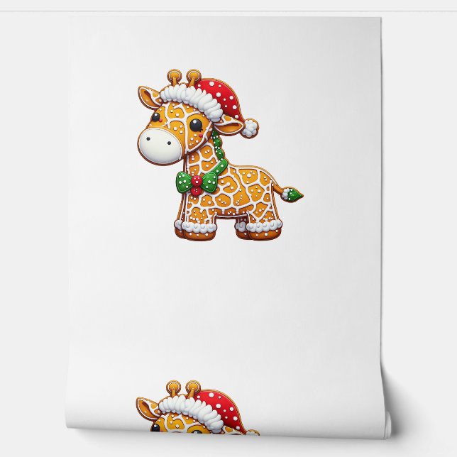 Grappige Gingerbread Man Giraffe Christmas Vrouwen Behang (Afrollen)