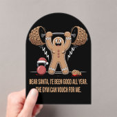 Grappige Gingerbread Man Kerst Gym Workout Acryl Uitnodigingen (Insitu (Draagbaar))