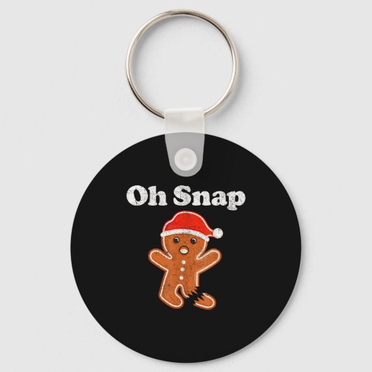 Grappige Gingerman Oeps Kerst Koek Cos Sleutelhanger (Voorkant)