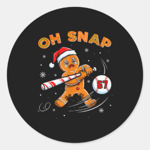 Grappige Gingerman Oh Snap 67 Baseball Meme Leuk Ronde Sticker
