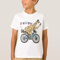 Grappige giraf bikebacking