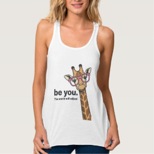 Grappige Giraffe Be You Vintage Gravure Shirt Ontw