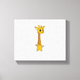Grappige Giraffe Camelopard Til Gym Motivatie Canvas Afdruk