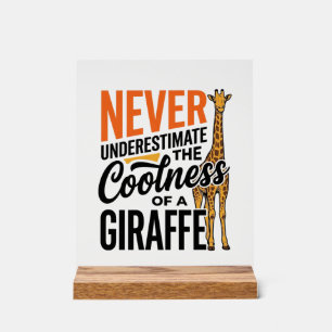 Grappige Giraffe Citaat Vintage Vector T-Shirt Ont Acryl Bord