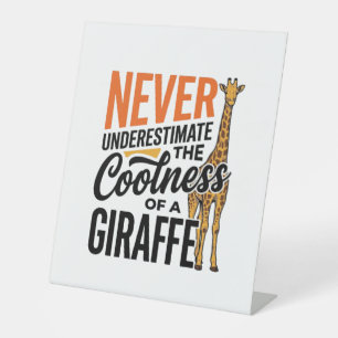 Grappige Giraffe Citaat Vintage Vector T-Shirt Ont Reclamebord Met Voetstuk
