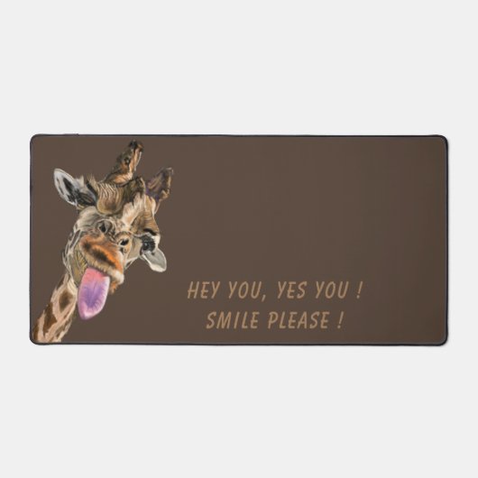 Grappige Giraffe Desk Mat met aangepaste tekst en (Voorkant)