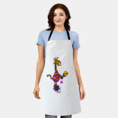 Grappige Giraffe die Pickleball speelt Schort (Gedragen)