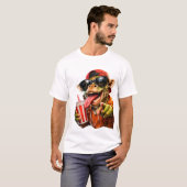 Grappige Giraffe Drink Mode T-shirt (Voorkant volledig)