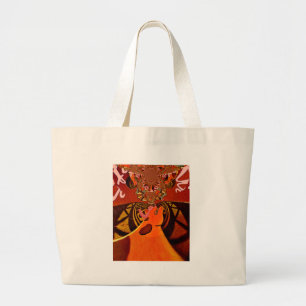 Grappige Giraffe: een caleidoscopische Afrikaanse  Grote Tote Bag