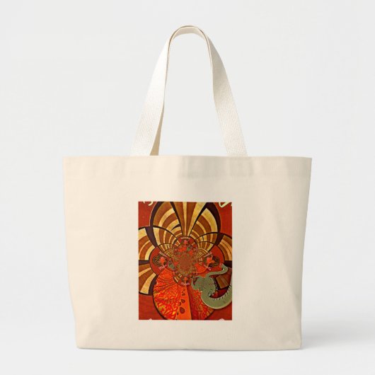 Grappige Giraffe: een caleidoscopische Afrikaanse Grote Tote Bag (Voorkant)