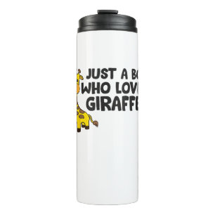 Grappige Giraffe, een jongen die van Giraffes houd Thermosbeker