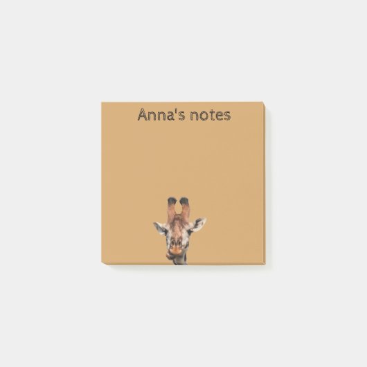 grappige giraffe en bruine achtergrond,aangepast post-it® notes (Voorkant)