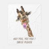 Grappige Giraffe fleece deken (Voorkant)