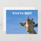 Grappige Giraffe Gelukkig 50e Verjaardag Briefkaart (Voorkant / Achterkant)