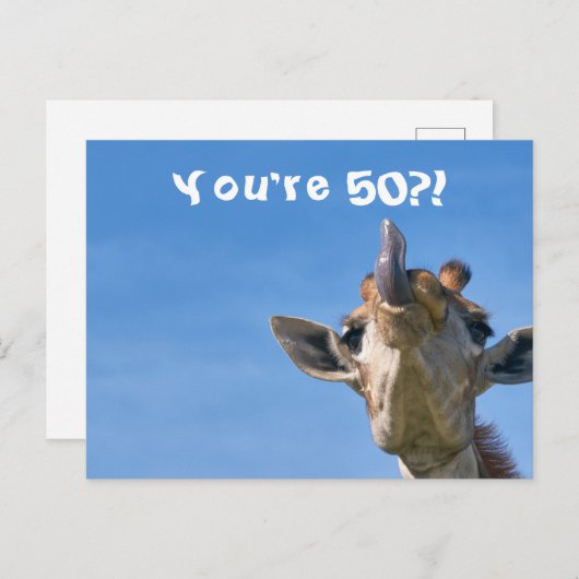 Grappige Giraffe Gelukkig 50e Verjaardag Briefkaart (Voorkant / Achterkant)