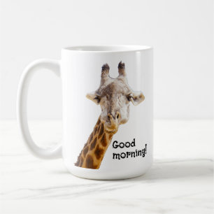 Grappige Giraffe Goedemorgen Groeten Wildlife Koffiemok