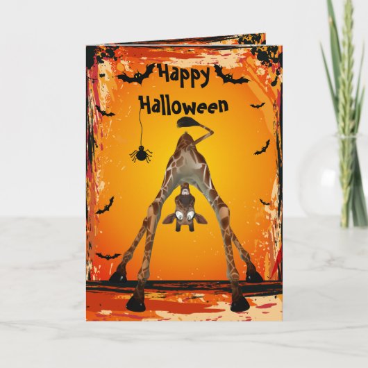 Grappige Giraffe Halloween Kaart (Voorkant)