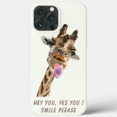 Grappige Giraffe iPhone Case - Aangepaste tekst (Achterkant)