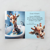 Grappige Giraffe kinderverjaardag Kaart (Binnen)