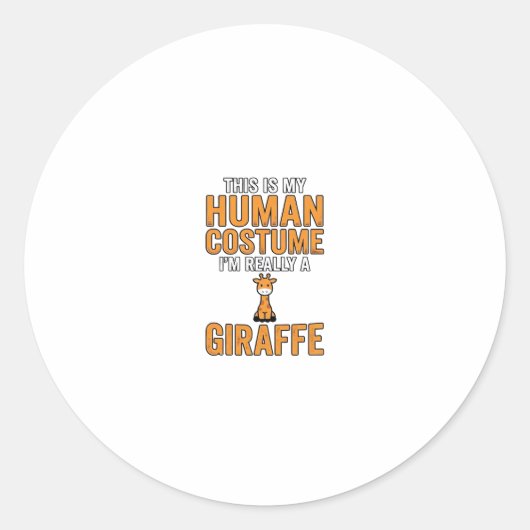 Grappige Giraffe Kostuum Vector T-shirt Ontwerp_1 Ronde Sticker (Voorkant)