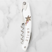 Grappige Giraffe Kurkentrekker Glimlach - Aangepas (Voorkant)