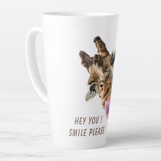 Grappige Giraffe Latte Mok Glimlach - Aangepaste t (Linkerhoek)
