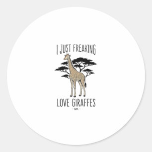 Grappige Giraffe Liefhebber Vintage Gravure Shirt  Ronde Sticker