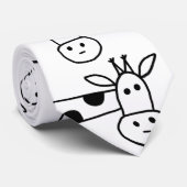 Grappige Giraffe Line Tekening Doodles Eigenzinnig Stropdas (Opgerold)