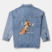 Grappige Giraffe Lover's, Was 'Up? Denim Jacket (Achterkant)