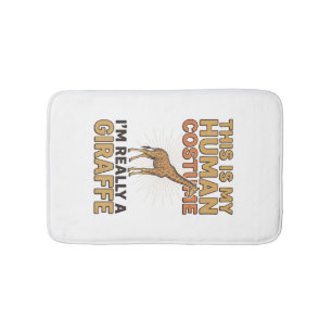Grappige Giraffe Menselijke Kostuum Vintage Gravur Badmat