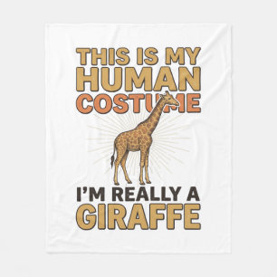 Grappige Giraffe Menselijke Kostuum Vintage Gravur Fleece Deken