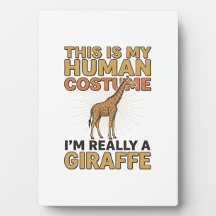 Grappige Giraffe Menselijke Kostuum Vintage Gravur Fotoplaat