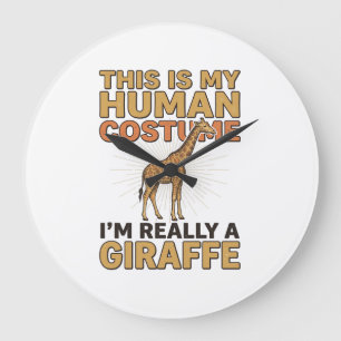 Grappige Giraffe Menselijke Kostuum Vintage Gravur Grote Klok