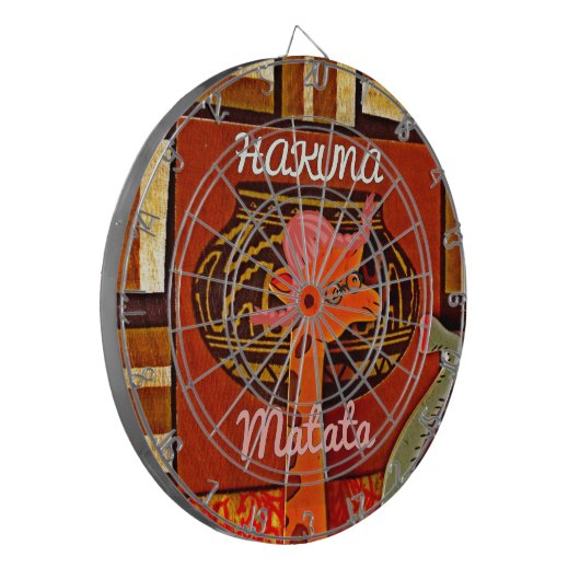 Grappige Giraffe met coole tekst Hakuna Matata Des Dartbord (Voorkant Links)