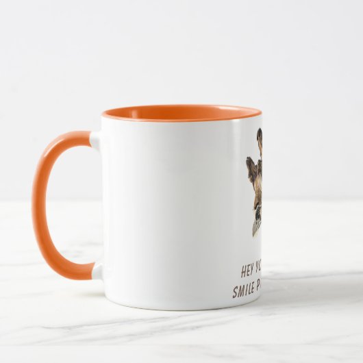 Grappige Giraffe Mok SMile - Aangepaste tekst (Links)
