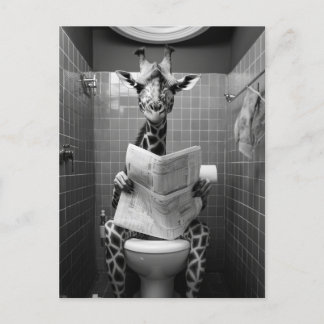 Grappige Giraffe op de WC Briefkaart