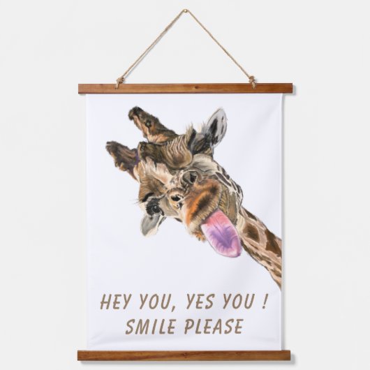 Grappige Giraffe opknoping wandtapijt - aangepaste Hangend Wandkleed (Voorkant)