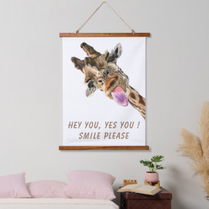 Grappige Giraffe opknoping wandtapijt - aangepaste Hangend Wandkleed