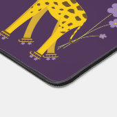 Grappige Giraffe Rollerskating Animal Paarse Girly Bureaumat (Hoek)