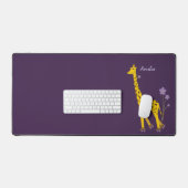 Grappige Giraffe Rollerskating Animal Paarse Girly Bureaumat (Keyboard & Muis)