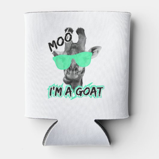 Grappige Giraffe Shirt Moo Ik ben een geit Schatti Blikjeskoeler (Voorkant)
