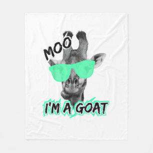 Grappige Giraffe Shirt Moo Ik ben een geit Schatti Fleece Deken