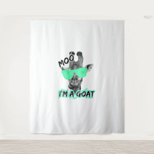 Grappige Giraffe Shirt Moo Ik ben een geit Schatti Wandkleed