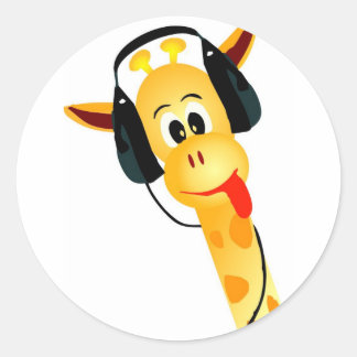 Grappige giraffe sticker