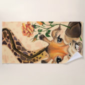 Grappige Giraffe Strandlaken (Voorkant)